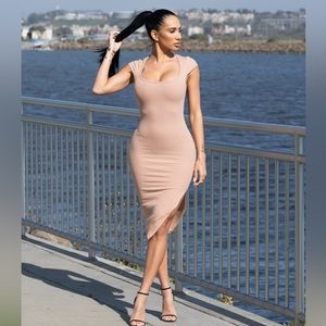 Nude maxi dress